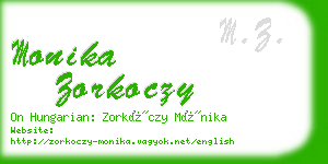 monika zorkoczy business card